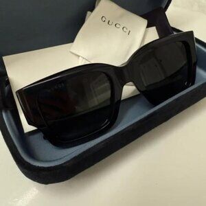 Gucci Black/Havana Square Sunglasses